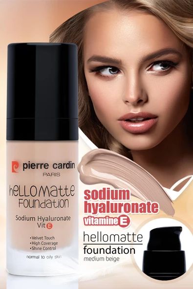Pierre Cardin HelloMatte Foundation - Medium Beige - 30 ML - Resim 4