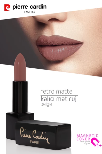 Pierre Cardin Retro Matte Lipstick  - Beige - 143 - Resim 9