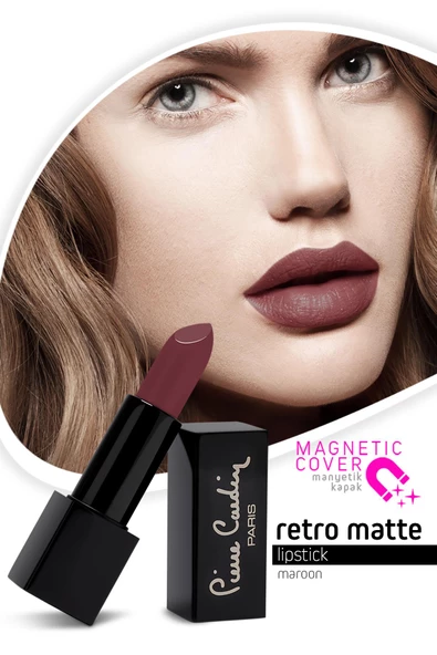 Pierre Cardin Retro Matte Lipstick  - Maroon - 157 - Resim 2