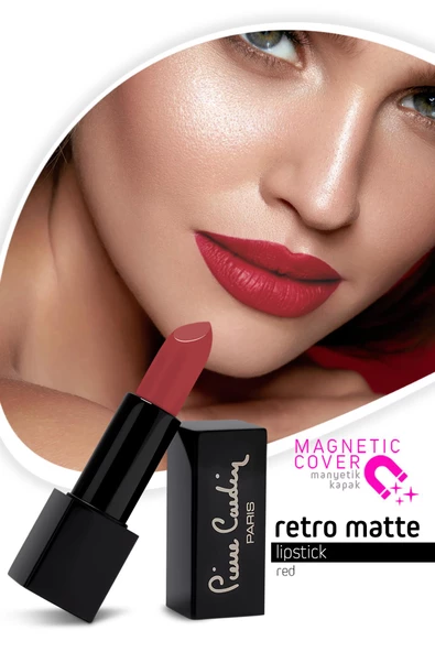 Pierre Cardin Retro Matte Lipstick  - Red - 153 - Resim 3