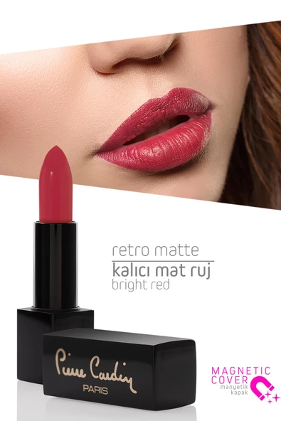 Pierre Cardin Retro Matte Lipstick  - Bright Red - 151 - Resim 3