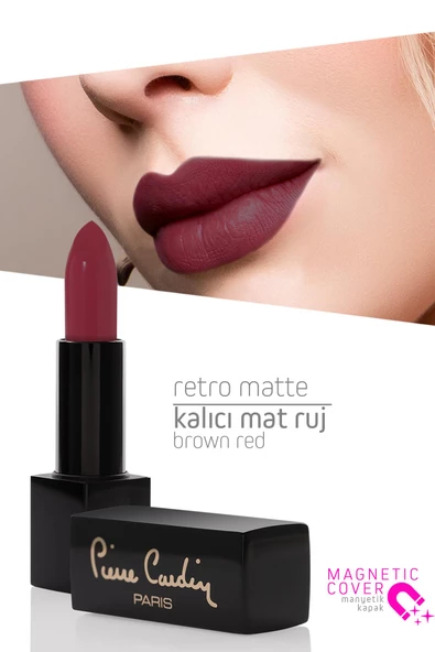 Pierre Cardin Retro Matte Lipstick  - Ruby Red - 154 - Resim 3