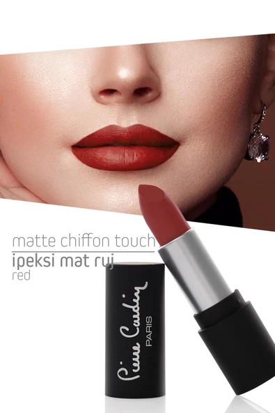 Pierre Cardin Matte Chiffon Touch Lipstick - Red -191 - Resim 5