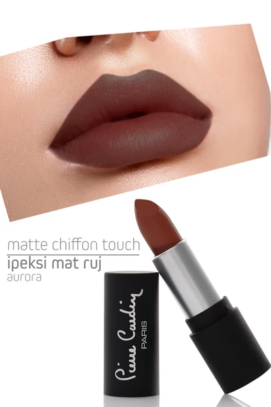 Pierre Cardin Matte Chiffon Touch Lipstick - Aurora -184 - Resim 4