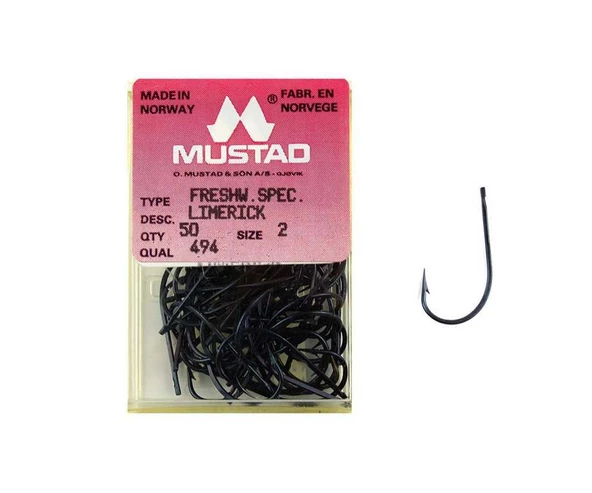 Mustad 494 Lımerıck No:2 50 Pcs ürün görseli 1