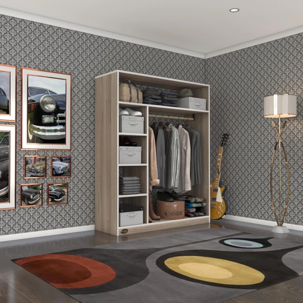 Kenzlife giysi dolabı necmettin 150*120*40 crd gardırop ürün görseli 1
