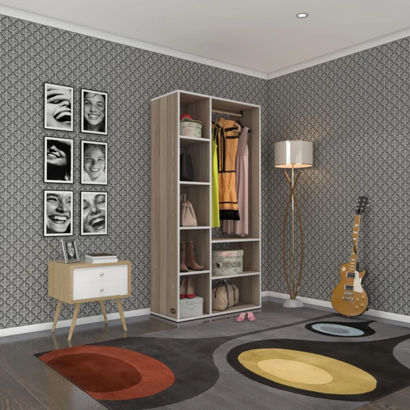 Kenzlife giysi dolabı hüsamettin 180*090*40 crd gardırop ürün görseli 1