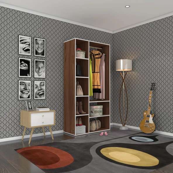Kenzlife giysi dolabı hüsamettin 180*090*40 cvz gardırop ürün görseli 1
