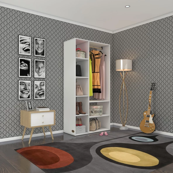 Kenzlife giysi dolabı hüsamettin 180*090*40 byz gardırop ürün görseli 1