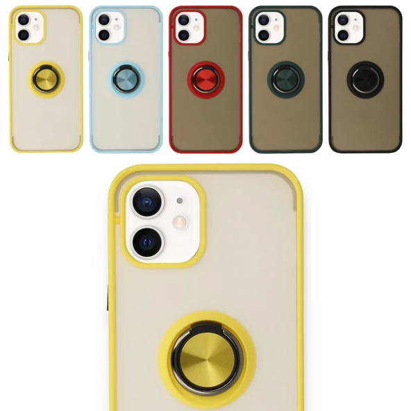 iPhone 12 Mini Kılıf Montrea Ring Yüzük Stantlı Kapak ürün görseli 1