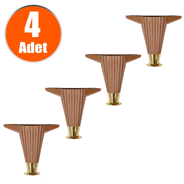 Mobilya Kanepe Masa Sehpa Ayağı Baza Ayakları Kahverengi 12 Cm (4 ADET) ürün görseli 1