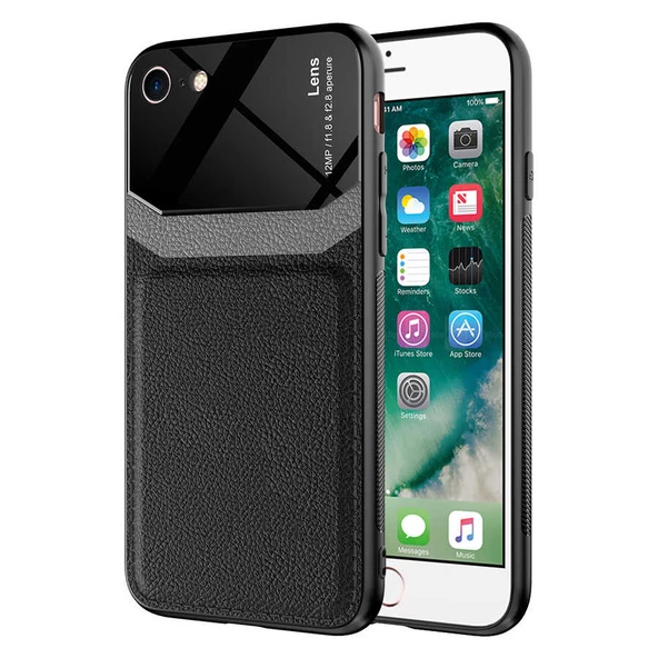 Ceponya iPhone SE 2020 Kılıf ​Deri Görünümlü Emiks Kapak ürün görseli 1