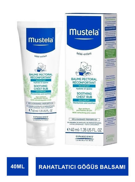 Mustela Soothing Chest Rub 40ml Rahatlatıcı Göğüs Balsamı ürün görseli 1
