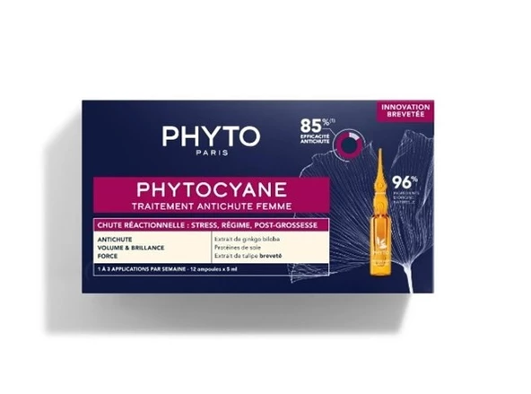 Phyto Phytocyane Kadınlar İçin Tepkisel Saç Dökülmesi Karşıtı Bakım 12 Ampul x 5 ml ürün görseli 1