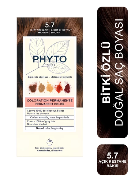 Phyto Color Bitkisel Saç Boyası - 5.7 Açık Kestane Bakır ürün görseli 1