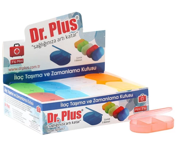 Dr Plus Mini 3'Lü Günlük İlaç Taşıma Kutusu Tek Adet - Kırmızı ürün görseli 1