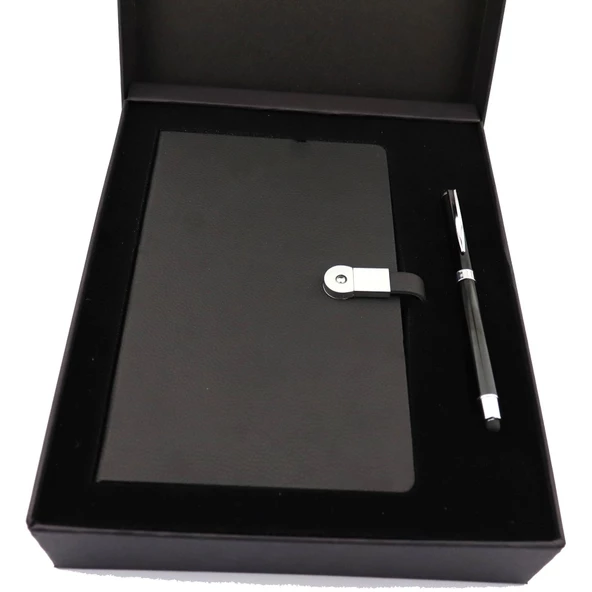 Özel Kutulu 16 gb Usb'li Defter Dokunmatik Roller Kalem Seti ürün görseli 1