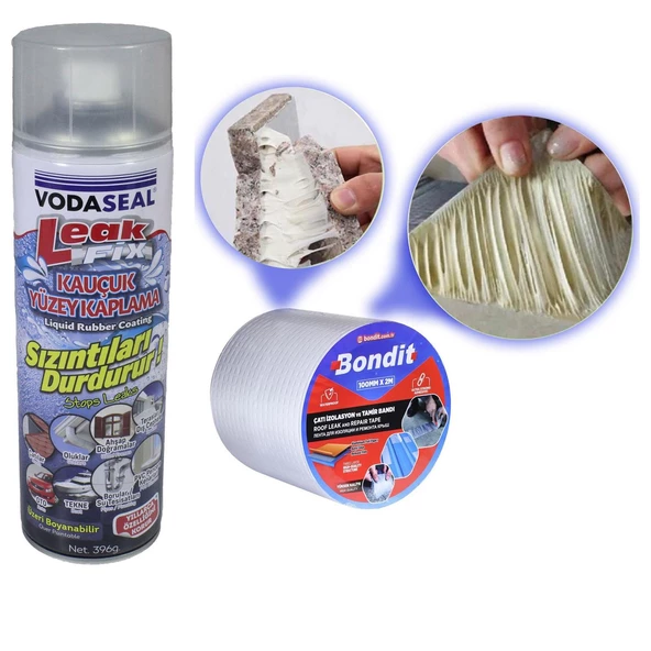 Leak Fix Su Geçirmez Sızdırmaz Sprey Şeffaf 396 gr + Çamur Bant ürün görseli 1