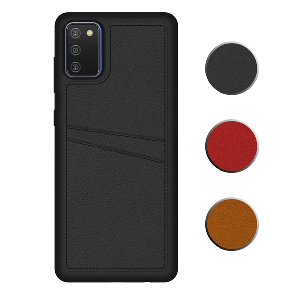 FitCase Samsung Galaxy A02s Kılıf Proda Deri Çift Kartlık Cepli Kapak ürün görseli 1