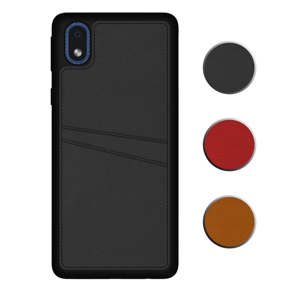 FitCase Samsung Galaxy A01 Core Kılıf Proda Deri Çift Kartlık Cepli Kapak ürün görseli 1