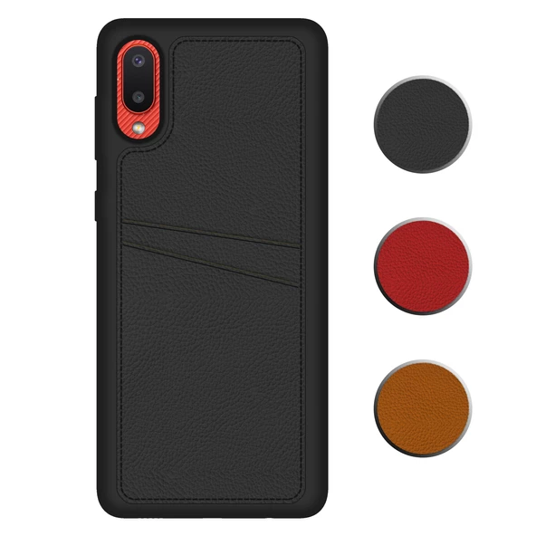 FitCase Samsung Galaxy A02 Kılıf Proda Deri Çift Kartlık Cepli Kapak ürün görseli 1