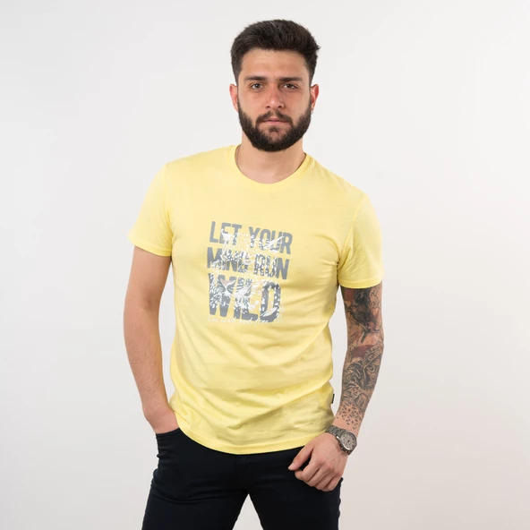 SLİMFİT BASİC BASKILI ERKEK T-SHİRT - Resim 2