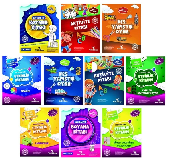 Okul Öncesi Aile Katılımlı Evde Etkinlik Seti 5-7 Yaş  (10 Kitap) ürün görseli 1