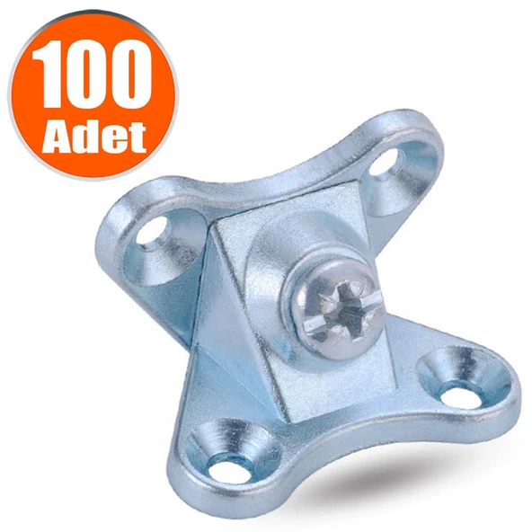 100 ADET Açılı T Bağlantı Çektirme Zamak Çinko Köşe Birleştirme Kelebek ürün görseli 1
