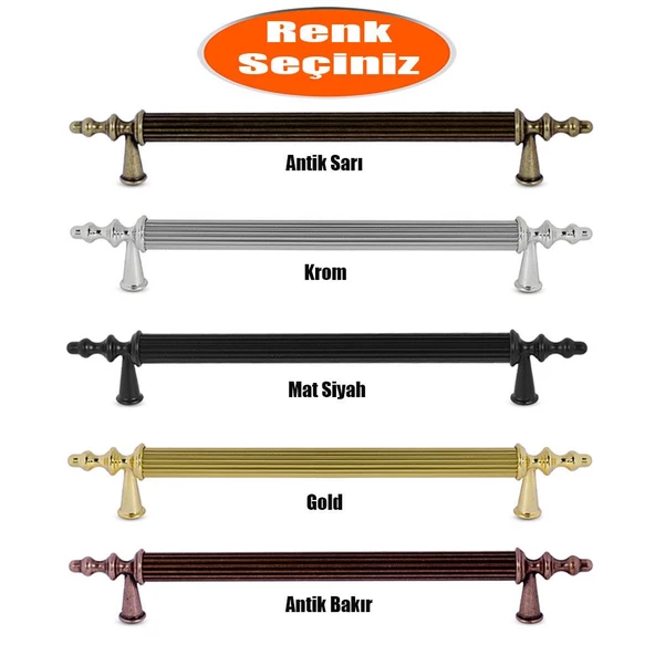 Ovacık Çekmece Dolap Kapak Kulpu Kulbu Lüks Metal Çizgili Kulp160 mm ürün görseli 1