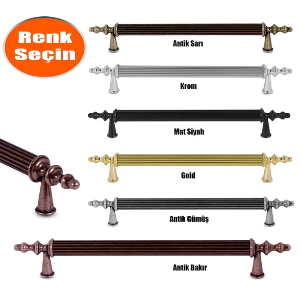 Ovacık Çekmece Dolap Kapak Kulpu Kulbu Lüks Metal Çizgili Kulp 224 mm ürün görseli 1