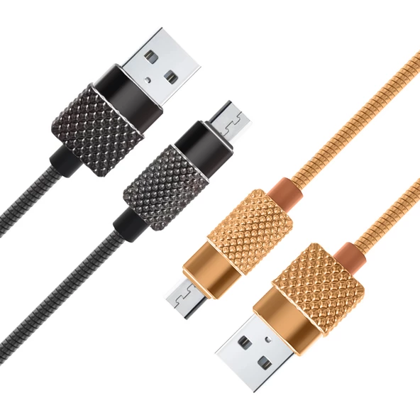Powermaster 2372 Micro USB Metal Şarj ve Data Kablosu 1mt 3A ürün görseli 1
