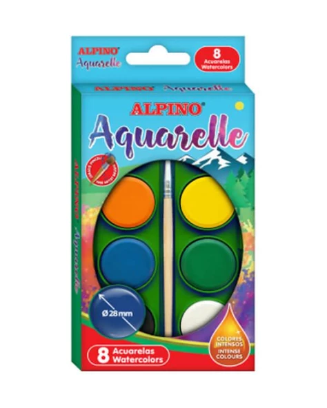 Alpino Aquarelle 8 Renk Sulu Boya Seti (28 mm) ürün görseli 1