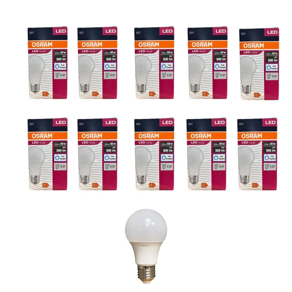 Osram 8.5 Watt Led Ampul 6500K Beyaz E27-10 Adet ürün görseli 1