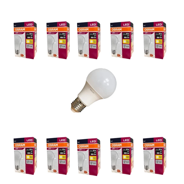 Osram 8.5 Watt Led Ampul 2700K Sarı Işık E27 - 10 Adet ürün görseli 1