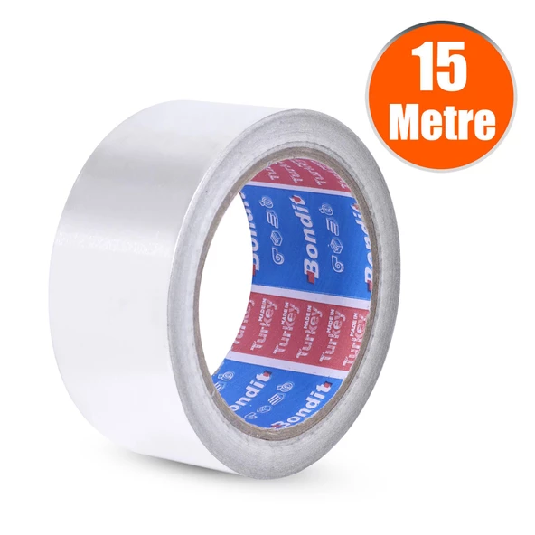 Alüminyum Folyo Bant 45 mm x 15 Metre Yanmaz Soba Borusu Bandı ürün görseli 1
