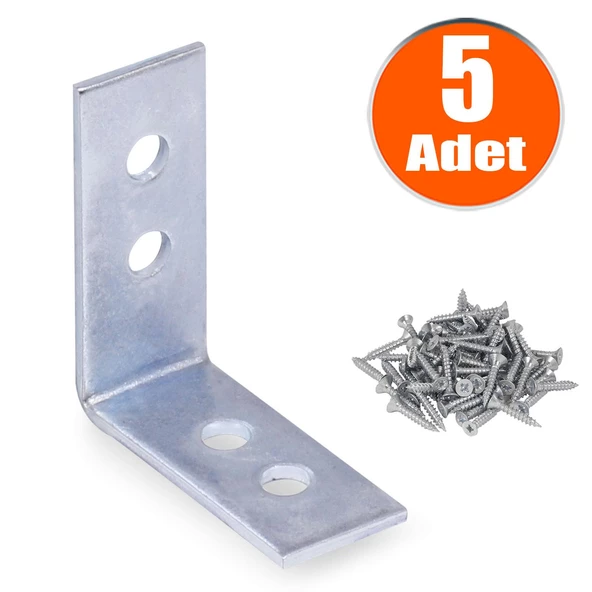 Mobilya Eşya Dolap Deprem Sabitleyici Köşebent Bağlantı Aparatı L Demiri Gönye 35x35x15 Mm (5 ADET) ürün görseli 1