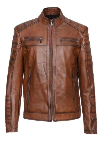 Spor Model Taba Renk Deri Mont ürün görseli 1