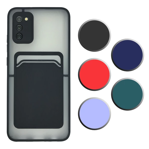 FitCase Samsung Galaxy A02s Kılıf Cardy Kartlık Cepli Mat Kapak ürün görseli 1