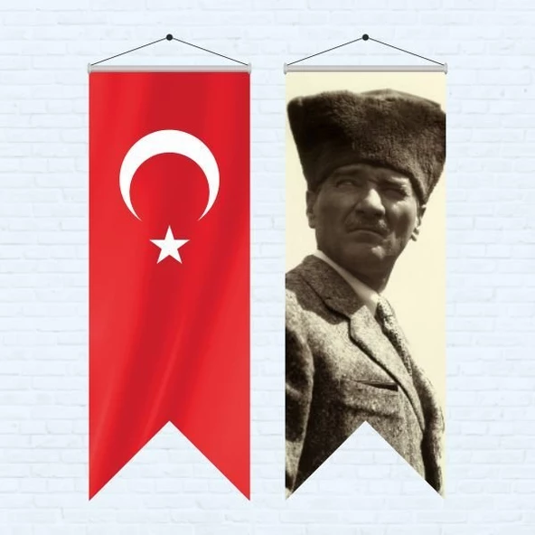 Atatürk Posteri ve Türk Bayrağı Kırlangıç 70x200 cm -3 ürün görseli 1