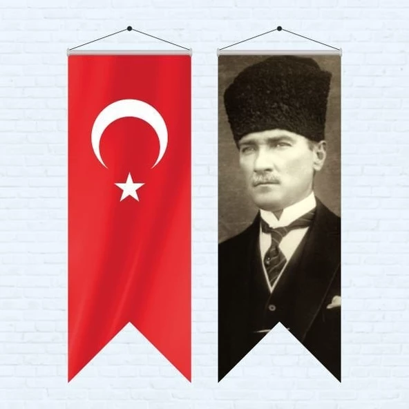 Atatürk Posteri ve Türk Bayrağı Kırlangıç 70x200 cm -5 ürün görseli 1