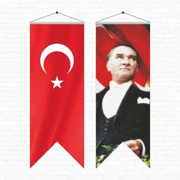 Atatürk Posteri ve Türk Bayrağı Kırlangıç 50x150 cm -2 ürün görseli 1