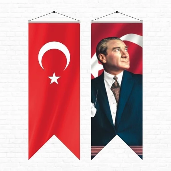 Atatürk Posteri ve Türk Bayrağı Kırlangıç 50x150 cm -1 ürün görseli 1