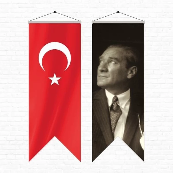 Atatürk Posteri ve Türk Bayrağı Kırlangıç 50x150 cm -6 ürün görseli 1