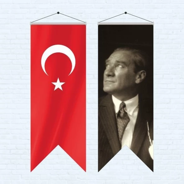 Atatürk Posteri ve Türk Bayrağı Kırlangıç 70x200 cm-6 ürün görseli 1