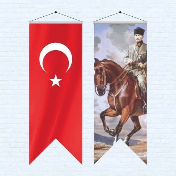 Atatürk Posteri ve Türk Bayrağı Kırlangıç 70x200 cm -4 ürün görseli 1