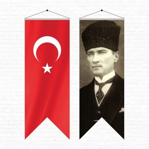 Atatürk Posteri ve Türk Bayrağı Kırlangıç 50x150 cm-5 ürün görseli 1