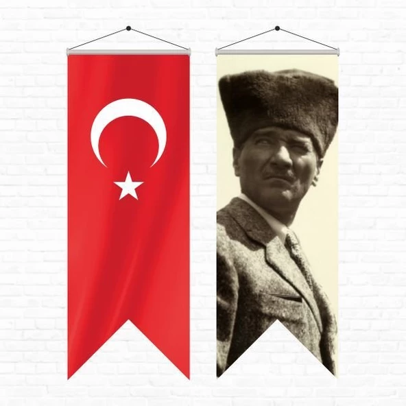 Atatürk Posteri ve Türk Bayrağı Kırlangıç 50x150 cm -3 ürün görseli 1
