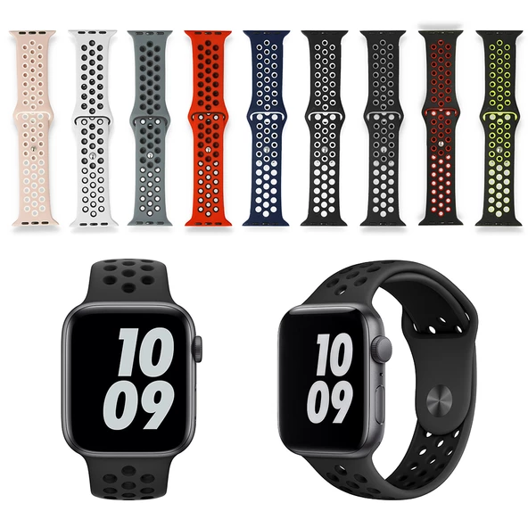 FitCase Apple Watch 42 44 45 49 mm Uyumlu Point Spor Silikon Kordon ürün görseli 1