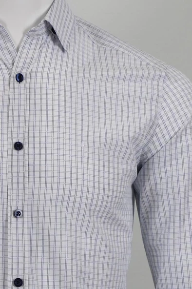 Uzun Kol Slim Fit Kareli Gömlek - Resim 4