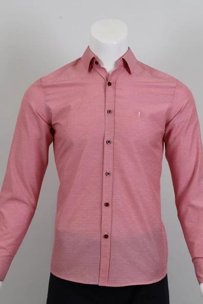 Uzun Kol Slim Fit Desenli Gömlek - Resim 5